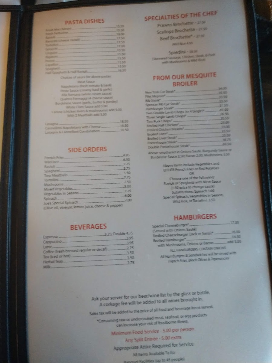 Menu Marin Joe's Restaurant-10