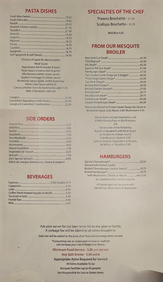 Menu Marin Joe's Restaurant-2