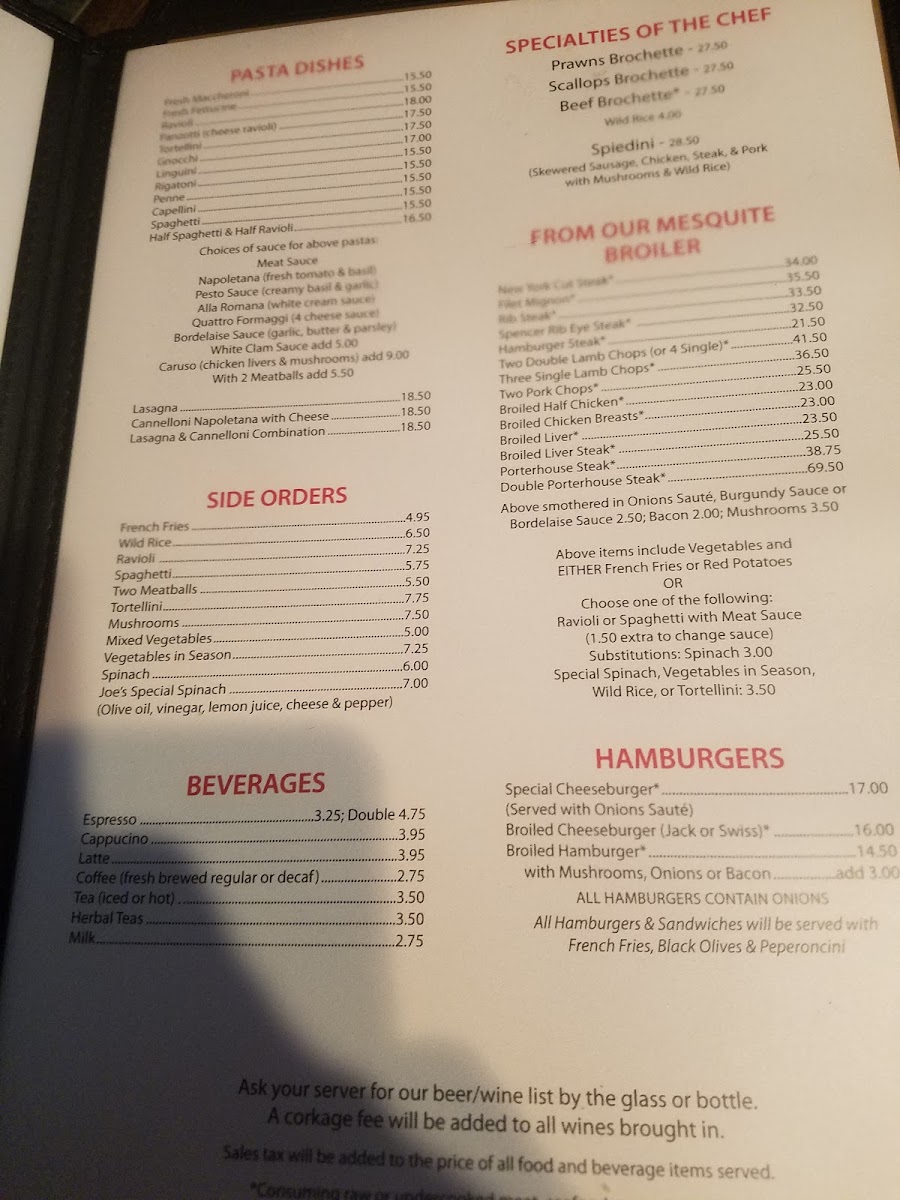 Menu Marin Joe's Restaurant-9